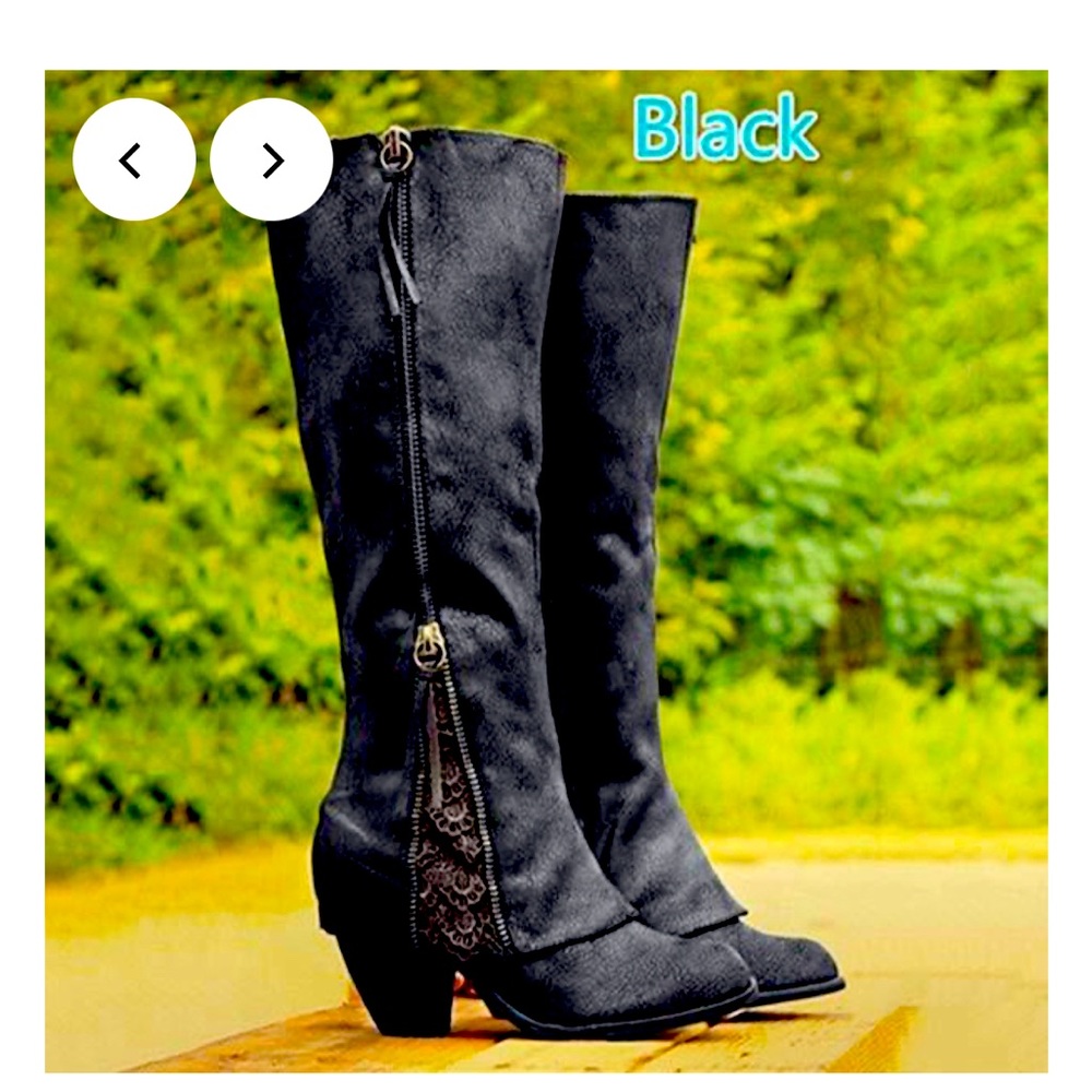 Women's Vintage High Heel Chunky Heel Boots